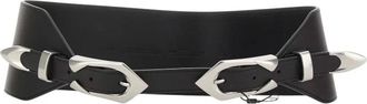 Iro Double Cuff Riem - Dames - Accessoires - Zwart - Maat: 75 CM Leer