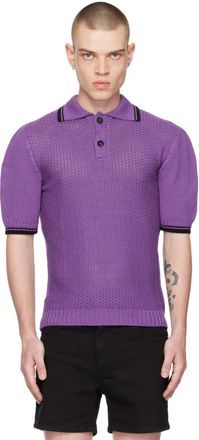 Ernest W. Baker Purple Two-Button Polo