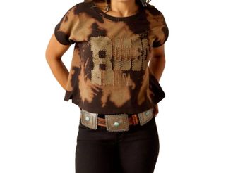Ariat Rodeo Usa Top In Black/tan