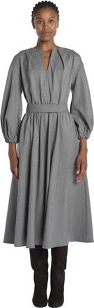 Crida Milano Wollen Canvas Jurk Treviso - Dames - Casual kleedjes - Grijs - M - Wol - Kleedjes
