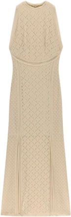 Guess Liza Kant Maxi Jurk - Dames - Maxi kleedjes - Beige - L - Kleedjes