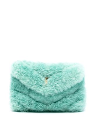 Saint Laurent 2021 lammy Loulou Puffer clutch - Groen