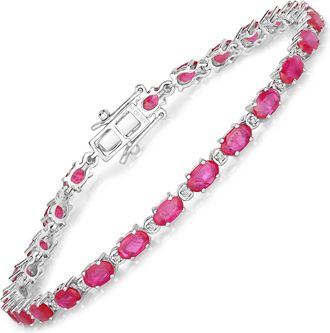 Diana M. Jewels Bkk Ruby Oval 5x3mm - 26Pcs + White Diamond F/C Round 1mm ( I1-I2/I color ) - 26Pcs ( Box Lock With Double Safety )