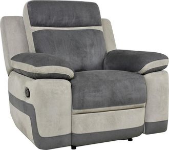 Vente-Unique Sill&oacute;n relax de microfibra TALCA - Antracita y gris claro