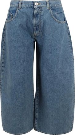 The Attico Cropped Jeans, female, Blue, Size: W30 Cropped balloon jeans