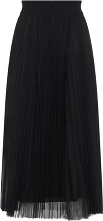 Fabiana Filippi Zwarte Rok Elegante Stijl - Dames - Midirokken - Zwart - M - Polyester - Rokken