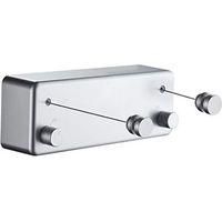 OEM Tendedero Retr&aacute;ctil Para Interiores Y Exteriores - Resistente, De Acero Inoxidable, 2 X 4,2 M, Montaje En Pared (requiere Taladro) - Plateado - Crezuo