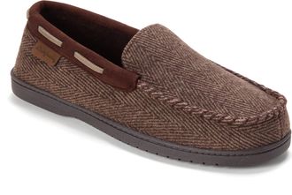 Dearfoams Mens Keaton Microsuede Moccasin House Shoe Slipper