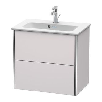 Duravit Duravit Xsquare Mueble De Pared Compacto 61,0x38,8 Cm, 2 Cajones, Para Lavabo Me De Starck 234263, Color (frente/cuerpo): Blanco Lila Seda Laca Mate -