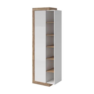 Petits Meubles Armario 1 puerta paneles laminados blanco y madera