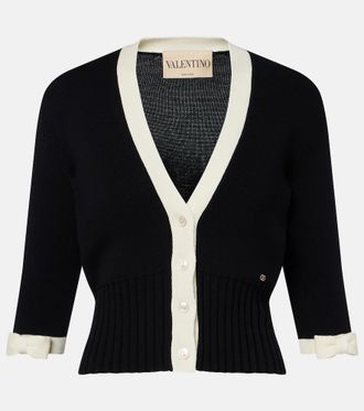 Valentino Bow-detail cotton cardigan