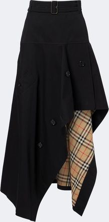 Burberry Asymmetric cotton maxi skirt