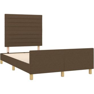 vidaXL Estructura De Cama Sin Colch&oacute;n Tela Marr&oacute;n Oscuro 120x190 Cm Vidaxl