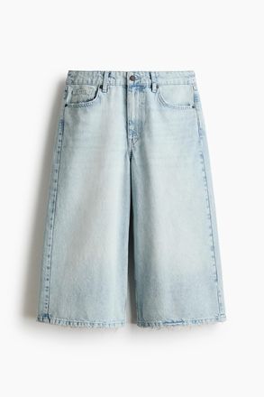 H&M Wide Regular Waist Culotte Jeans - Helles Denimblau