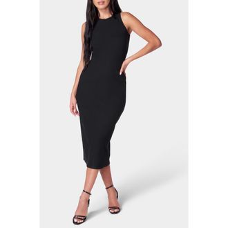 Bebe Ribbed Midi Tank Dress in Black at Nordstrom Rack, Size X-Small