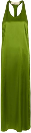 Skiim Racer-back Silk Maxi Dress - Olive - 38 (UK10 / S)