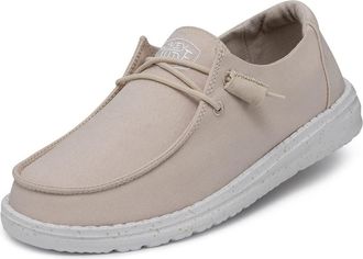 HeyDude Hey Dude Wendy Slub Canvas Trainers Bianco da Donna 40063-100, Natural, 8.5 UK