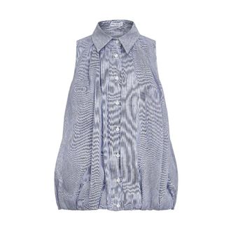 Brunello Cucinelli Brunello Cucinelli, Shirts, female, Multicolor, Size: M Striped Organza Sleeveless Shirt