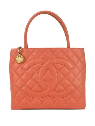 Chanel Borsa tote Medallion trapuntata 2003-2004 - Arancione