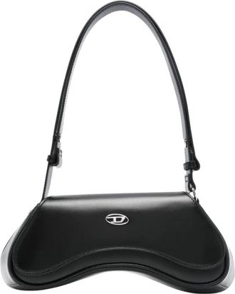 Diesel Tassen, Dames, Zwart, ONE Size, Leer, Play Crossbody Tas
