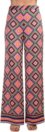 Trina Turk Bay Geometric Wide Leg Pants In Multicolor