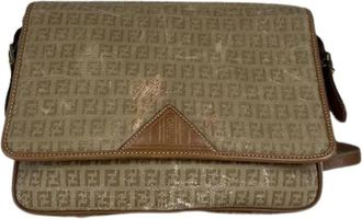 Fendi Pre-owned Leather Cross Body Bag - Dames - Vintage Schoudertas - Beige - ONE Size - Leer - Vintage