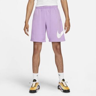 Nike Sportswear Club Shorts Mens Purple Graphic Drawstring Waist UPS942