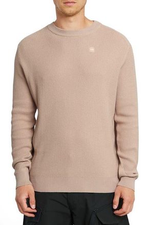 G-Star Serrated Organic Cotton Crewneck Sweater in Linen at Nordstrom, Size Large