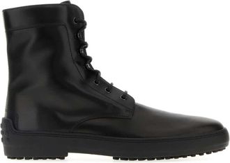 Tod's Stivaletto Nuovo Winter Gomm 84L - Heren - Veterlaarzen - Zwart - 44 EU - Leer - Schoenen