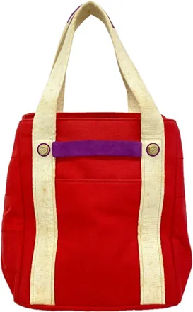 Chanel Red Color Canvas Tote Bag (Pre-Owned)