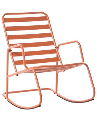 Beliani Mecedora de jard&iacute;n metal naranja