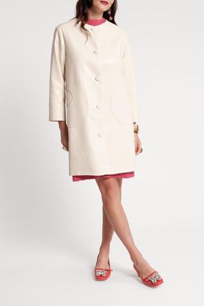 Frances Valentine Mod Jacket Faux Leather in Oyster at Nordstrom, Size X-Large