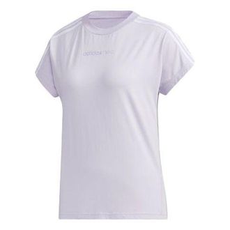 adidas (WMNS) adidas neo Casual Sports Short Sleeve Purple White GJ5352