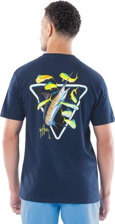 Guy Harvey Mens Billfish Collection Short Sleeve Pocket T-Shirt, Estate Blue/Tri Marlin Dorado, XXL