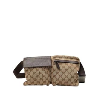 Gucci Pre-owned Canvas Belt Bag - Dames - Pre-owned - Beige - Maat: ONE Size Leer