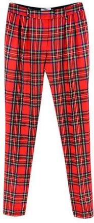 Preen Red tartan silk-blend trousers Size S
