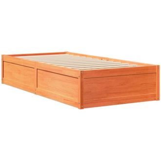 vidaXL Vidaxl - Estructura De Cama Sin Colch&oacute;n Madera Maciza Marr&oacute;n 90x190 Cm