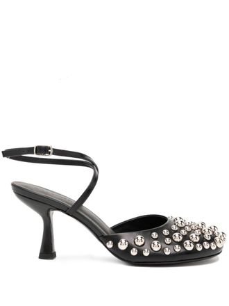 CHRISTOPHER ESBER Hayden studded heel sandals - women - Calf Leather/Lambskin/Lambskin - 38 - Black