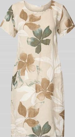 Zabaione Knielanges Kleid aus Leinen-Mix Modell Pi44araa in Beige, Gr&ouml;&szlig;e XXL