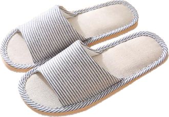 Generic cfpqv House Slippers Women Open Toe Comfortable Warm Slippers Flat Men Women Slippers Cross Strap Slippers Fit Hut Shoes Open Toe Soft House Slippers 