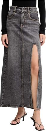 Miss Sixty Split Midi Rok - Dames - Spijkerrokken - Blauw - XS - Leer - Rokken