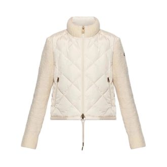 Moncler Jassen, Dames, Beige, XS, Cardigan Natural