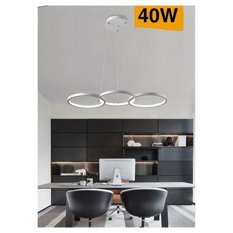 Trade Shop Trade Shop Traesio - Trade Shop - Lampadario A Sospensione Da Soffitto 3 Anelli Tre Tonalit&agrave; Di Colore 40w B63-b3c