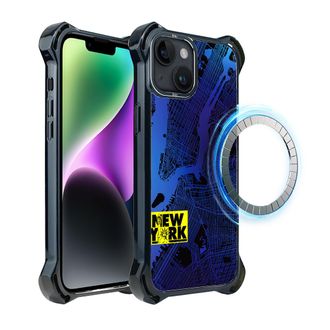 OEM Custodia Ibizu Dropguard Ultra Per Iphone 14 Plus Con Magsafe, Mappe Del Mondo, New York