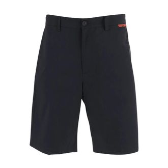 Just Cavalli Casual Shorts, male, Blue, Size: XL Stretch Nylon Shorts with Logo