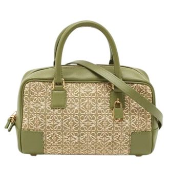 Loewe Pre-owned Canvas Handtas - Dames - Pre-owned - Groen - Maat: ONE Size