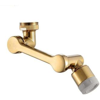 OEM Aireador De Grifo Giratorio De 1080 Grados, Rociador Universal De 2 Funciones, Extensi&oacute;n De Grifo, Lat&oacute;n, Oro Cepillado - Crezuo
