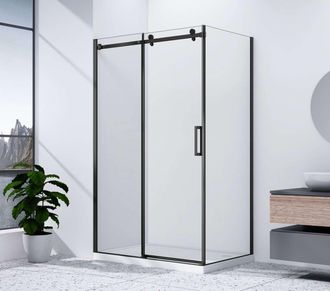 Gelco Design Gelco Dragon - Cabina De Ducha 140x90 Cm, Negro/cristal Transparente Gd4614b-02
