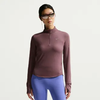 Nike Womens Swift Dri-FIT UV Quarter-Zip Top Purple XXL