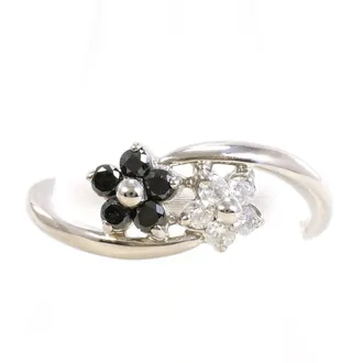 C&A Black White Gold White Gold (18K) Band Ring (Pre-Owned)